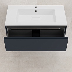 Style Line Тумба под раковину Лима 90 Plus подвесная эмаль графит матовая – фотография-6